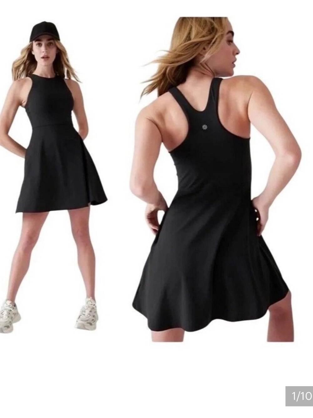 Athleta Women's Black Conscious Dress Sport Pocket Daily Wear M